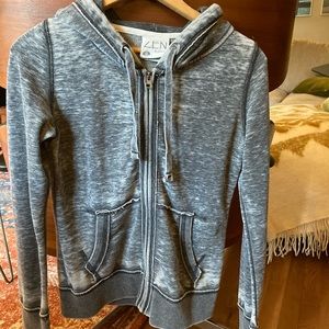 Super soft hooded full zip sweatshirt grey heather